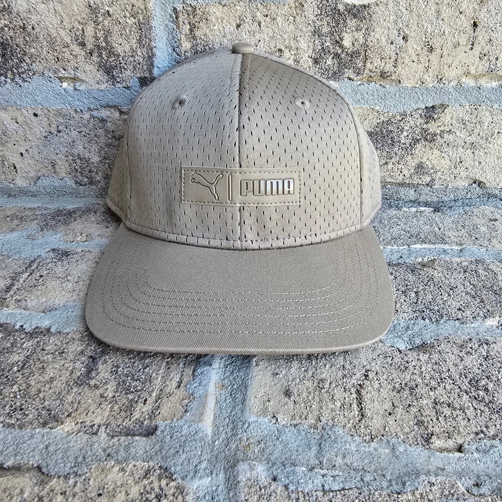 Puma Mens Ivory Mesh Snapback Hat Flat Brim Adjustable Cap PV7-3029 NEW